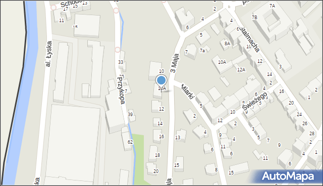 Cieszyn, 3 Maja, 10B, mapa Cieszyna