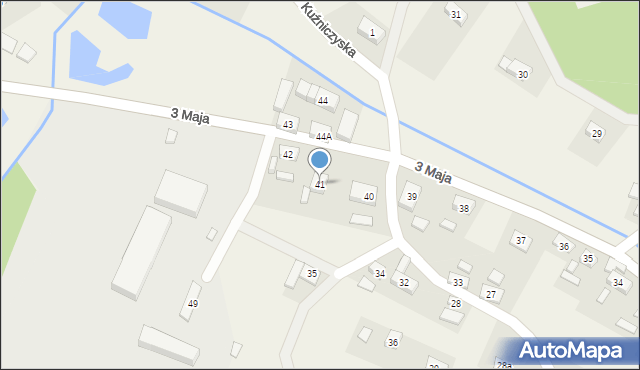 Czerwona Woda, 3 Maja, 41, mapa Czerwona Woda