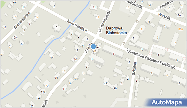 Dąbrowa Białostocka, 3 Maja, 1C, mapa Dąbrowa Białostocka