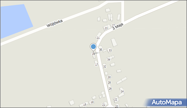 Dąbrowice, 3 Maja, 19, mapa Dąbrowice