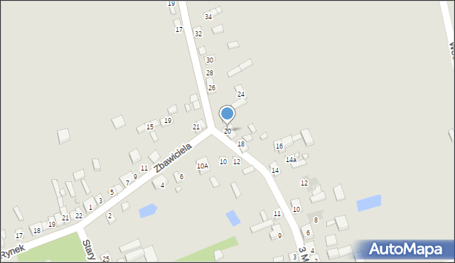 Dąbrowice, 3 Maja, 20, mapa Dąbrowice