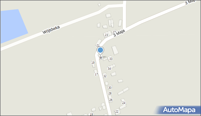 Dąbrowice, 3 Maja, 36, mapa Dąbrowice