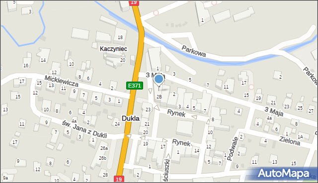 Dukla, 3 Maja, 2A, mapa Dukla