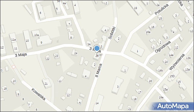 Dziemiany, 3 Maja, 26, mapa Dziemiany