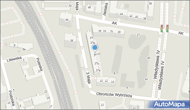 Gdynia, 3 Maja, 37, mapa Gdyni