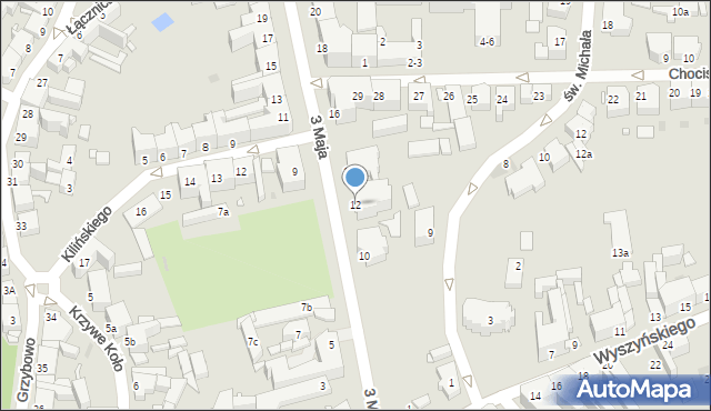 Gniezno, 3 Maja, 12, mapa Gniezna