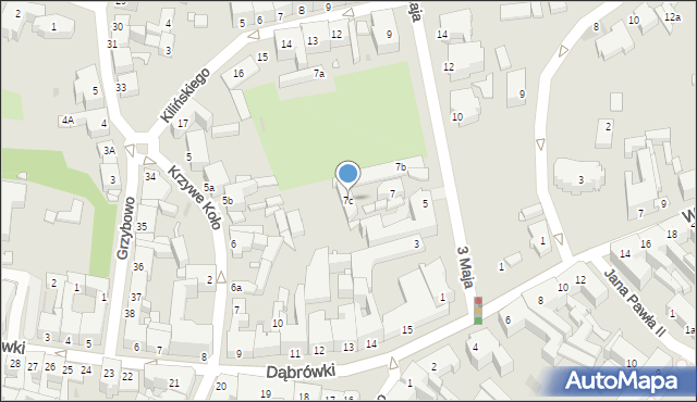 Gniezno, 3 Maja, 7c, mapa Gniezna