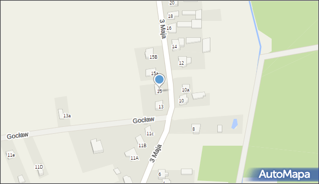 Gocław, 3 Maja, 15, mapa Gocław