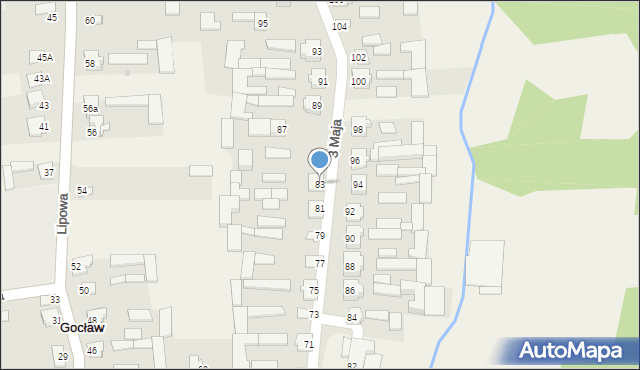 Gocław, 3 Maja, 83, mapa Gocław