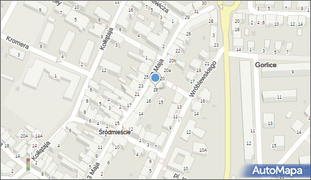 Gorlice, 3 Maja, 18, mapa Gorlic