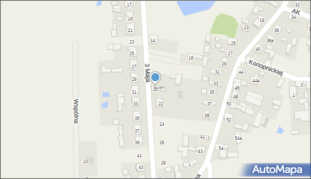 Gorzędów, 3 Maja, 20, mapa Gorzędów