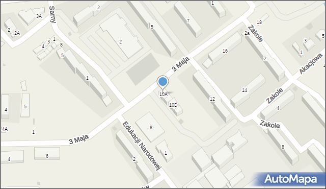 Gorzyce, 3 Maja, 10A, mapa Gorzyce