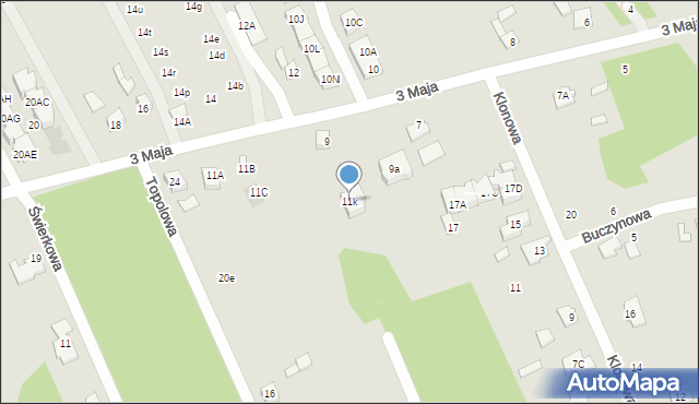 Grodzisk Mazowiecki, 3 Maja, 11k, mapa Grodzisk Mazowiecki