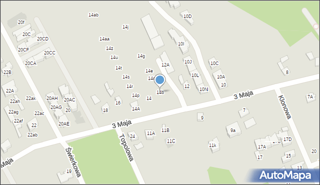 Grodzisk Mazowiecki, 3 Maja, 14b, mapa Grodzisk Mazowiecki