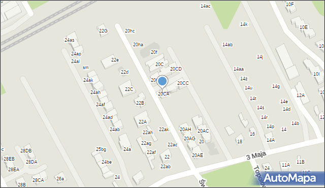 Grodzisk Mazowiecki, 3 Maja, 20CA, mapa Grodzisk Mazowiecki