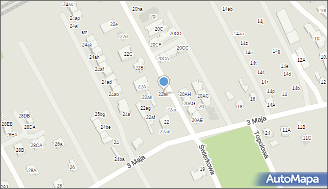 Grodzisk Mazowiecki, 3 Maja, 22ak, mapa Grodzisk Mazowiecki