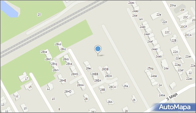 Grodzisk Mazowiecki, 3 Maja, 28ef, mapa Grodzisk Mazowiecki