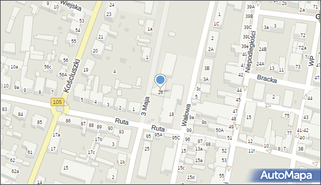 Gryfice, 3 Maja, 26, mapa Gryfice