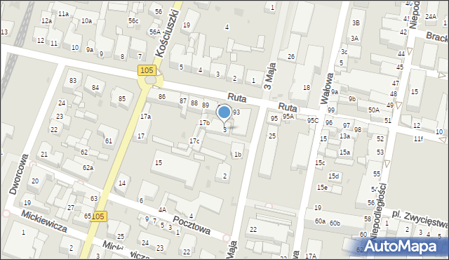 Gryfice, 3 Maja, 3, mapa Gryfice