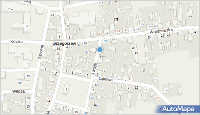 Grzegorzew, 3 Maja, 3, mapa Grzegorzew