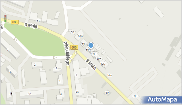 Hajnówka, 3 Maja, 59C, mapa Hajnówka