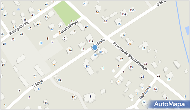 Halinów, 3 Maja, 10, mapa Halinów