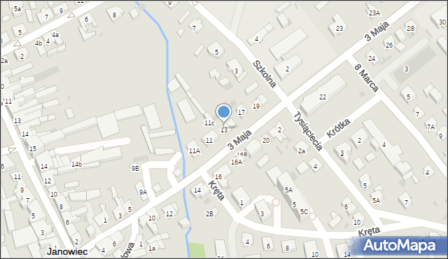 Janowiec Wielkopolski, 3 Maja, 13, mapa Janowiec Wielkopolski
