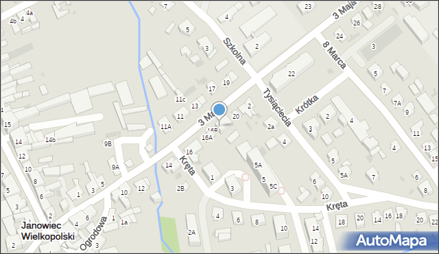 Janowiec Wielkopolski, 3 Maja, 18, mapa Janowiec Wielkopolski
