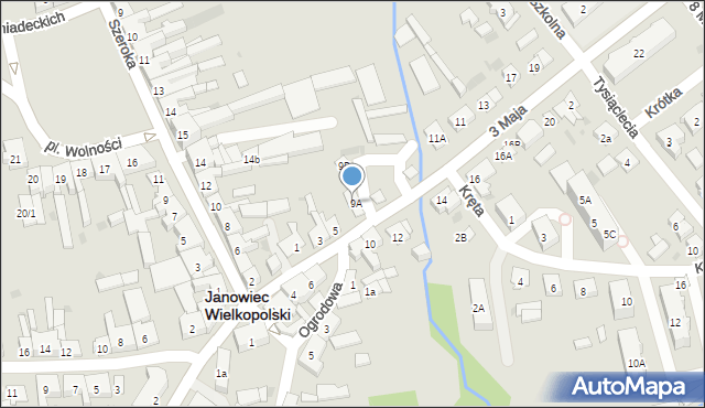 Janowiec Wielkopolski, 3 Maja, 9D, mapa Janowiec Wielkopolski