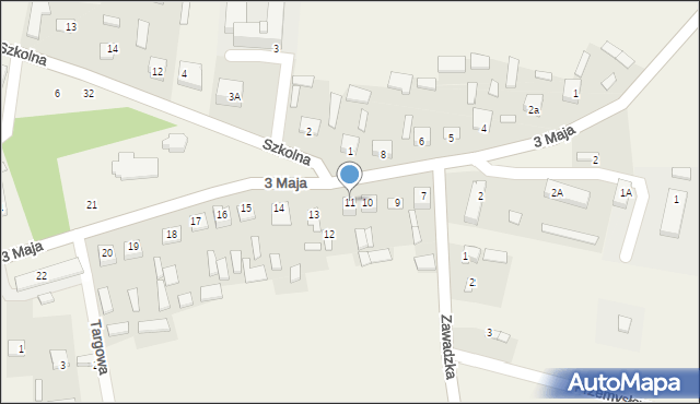 Jarczów, 3 Maja, 11, mapa Jarczów