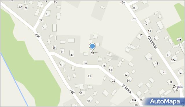 Jastkowice, 3 Maja, 38, mapa Jastkowice