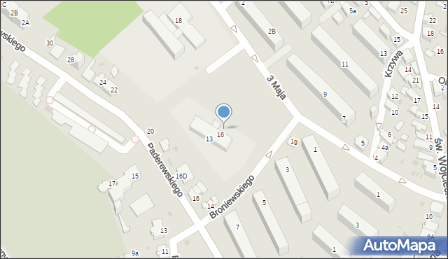 Jaworzno, 3 Maja, 13a, mapa Jaworzno