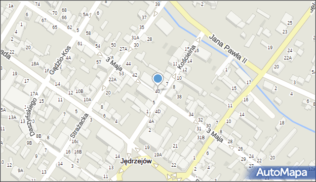 Jędrzejów, 3 Maja, 40, mapa Jędrzejów