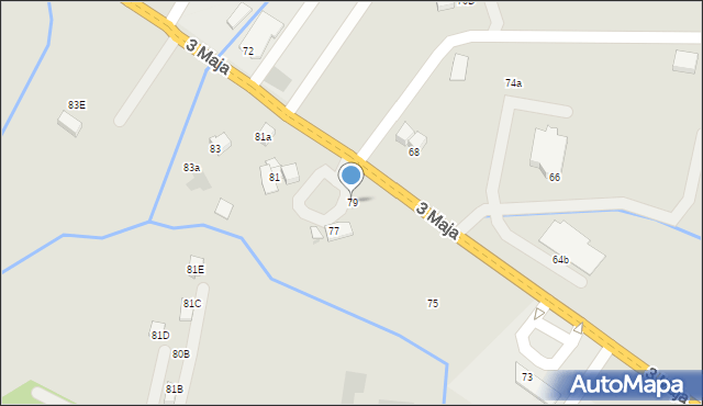 Jordanów, 3 Maja, 79, mapa Jordanów