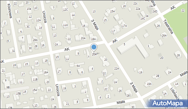 Józefów, 3 Maja, 20A, mapa Józefów