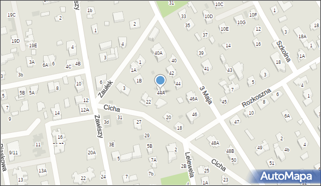 Józefów, 3 Maja, 44A, mapa Józefów