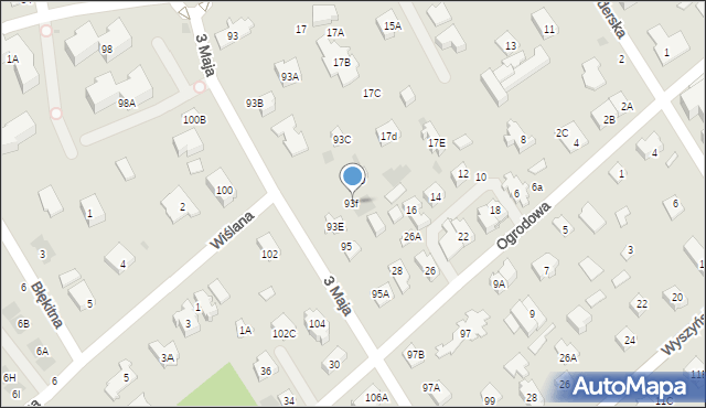 Józefów, 3 Maja, 93f, mapa Józefów