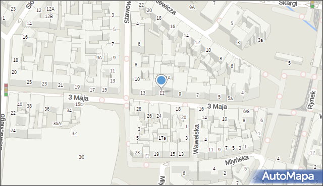 Katowice, 3 Maja, 11, mapa Katowic