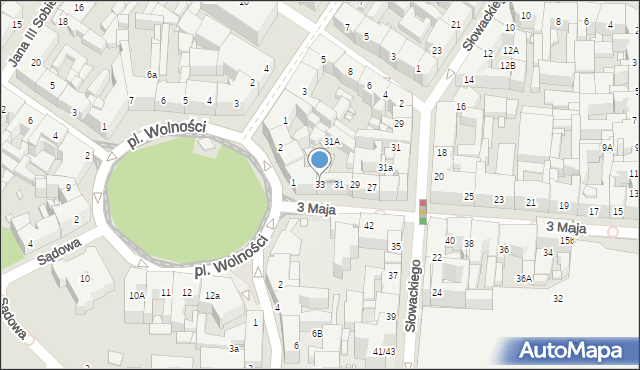 Katowice, 3 Maja, 33, mapa Katowic