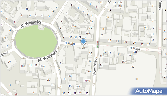 Katowice, 3 Maja, 42, mapa Katowic