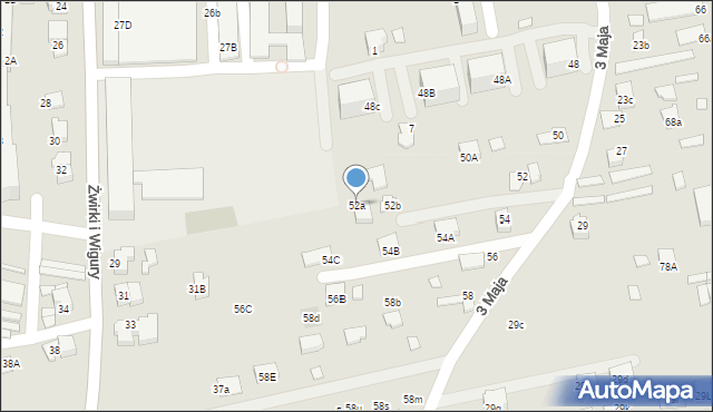 Kęty, 3 Maja, 52a, mapa Kęty