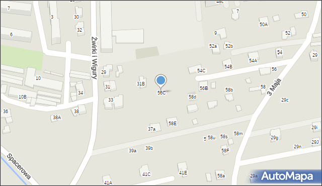 Kęty, 3 Maja, 56C, mapa Kęty