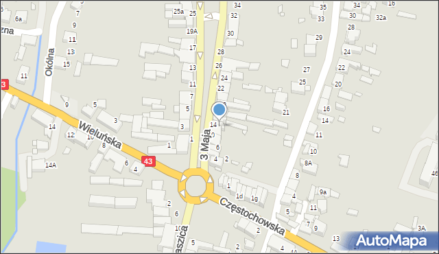 Kłobuck, 3 Maja, 12, mapa Kłobuck