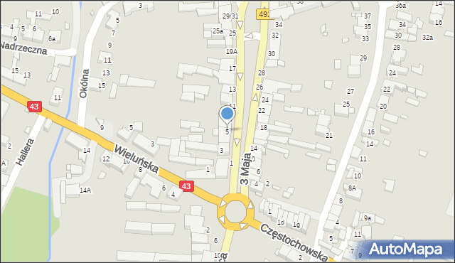 Kłobuck, 3 Maja, 5, mapa Kłobuck