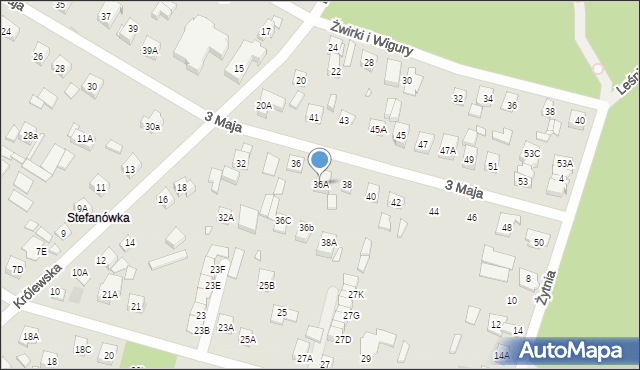 Kobyłka, 3 Maja, 36A, mapa Kobyłka
