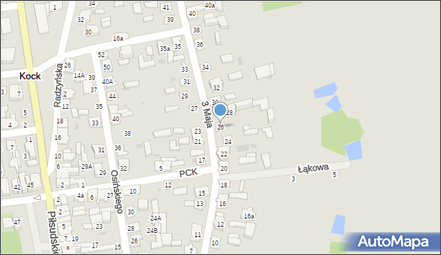 Kock, 3 Maja, 26, mapa Kock