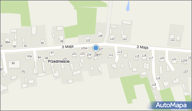 Komarów-Osada, 3 Maja, 105, mapa Komarów-Osada