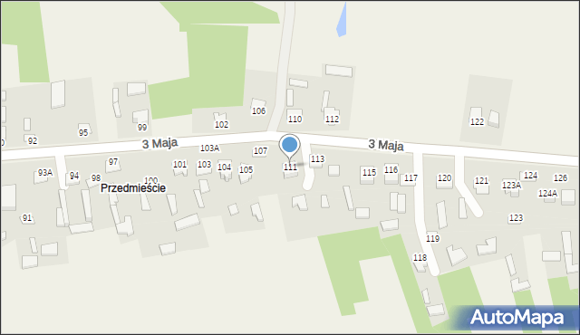 Komarów-Osada, 3 Maja, 111, mapa Komarów-Osada