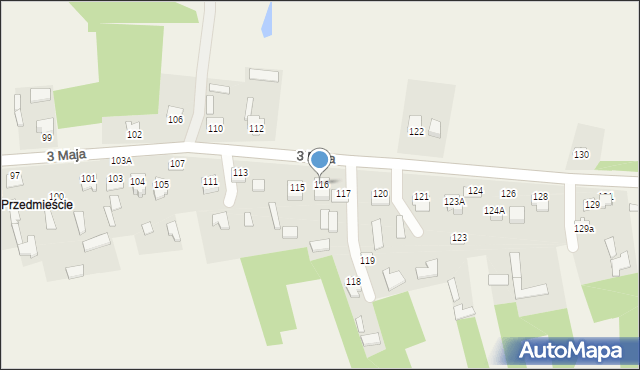 Komarów-Osada, 3 Maja, 116, mapa Komarów-Osada