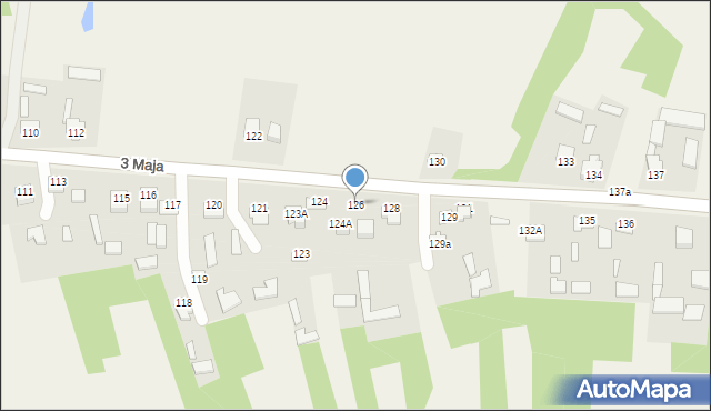 Komarów-Osada, 3 Maja, 126, mapa Komarów-Osada